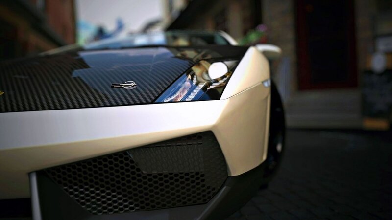 White Sports Car Front — Black