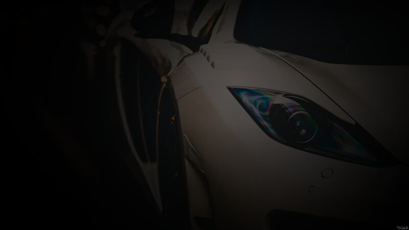 White Sports Car Front — Dark