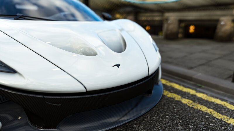 White Sports Car Front — Dramatic, 3d Render, Road