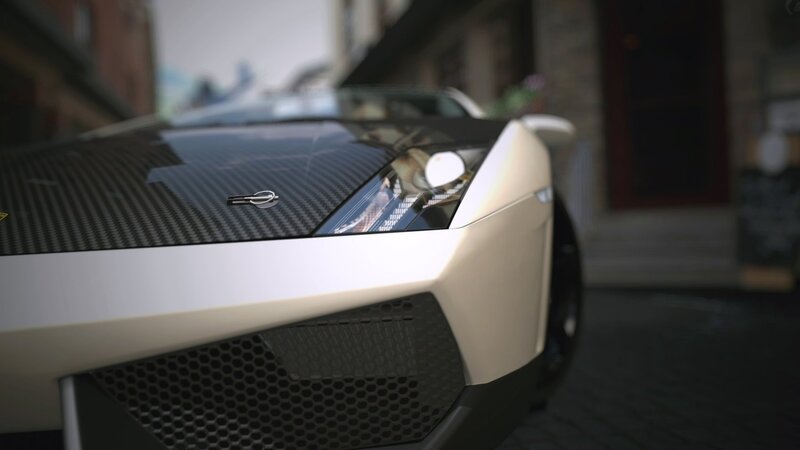 White Sports Car Front — Dramatic, 3d Render