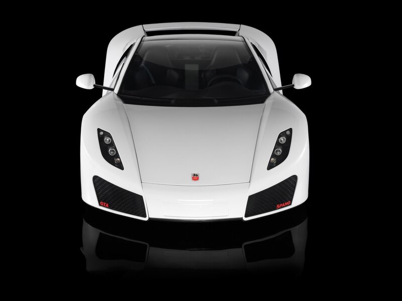 white sports car front view