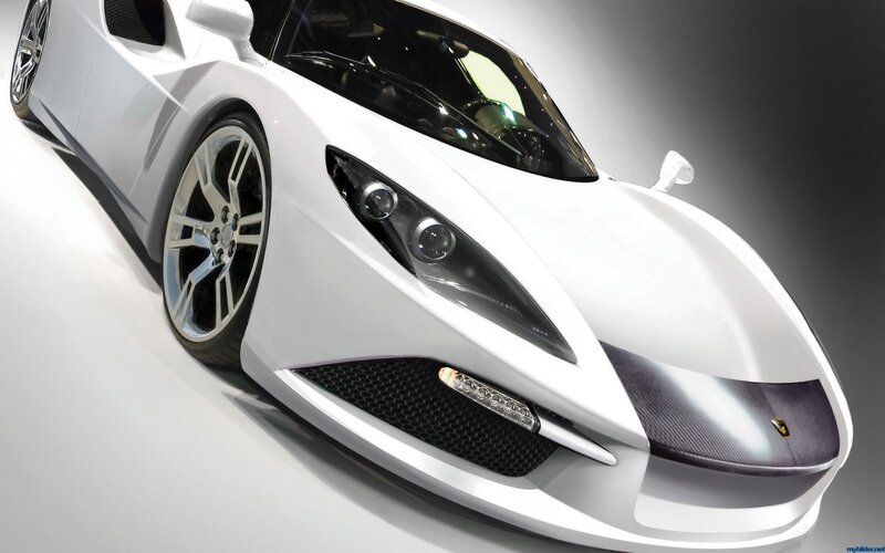white sports car front view