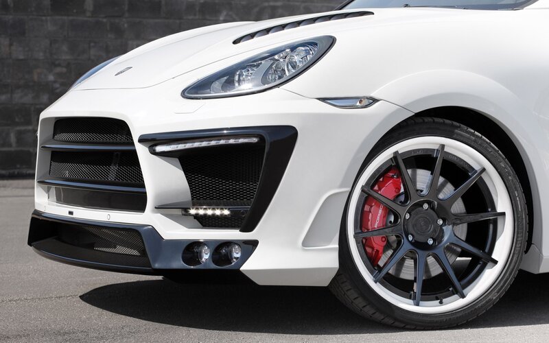 white sports car front view