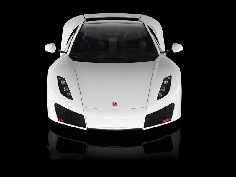 white sports car front view
