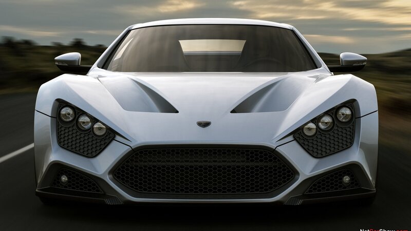 white sports car front view