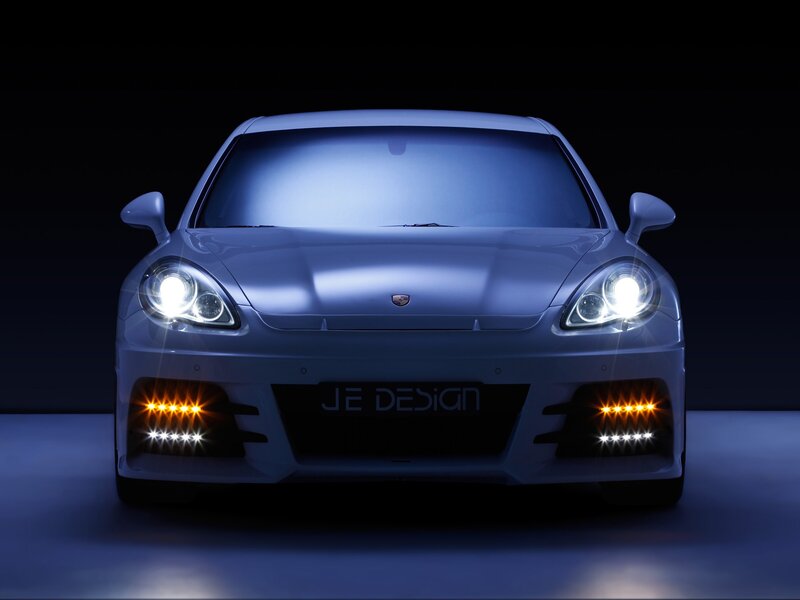 white sports car front view
