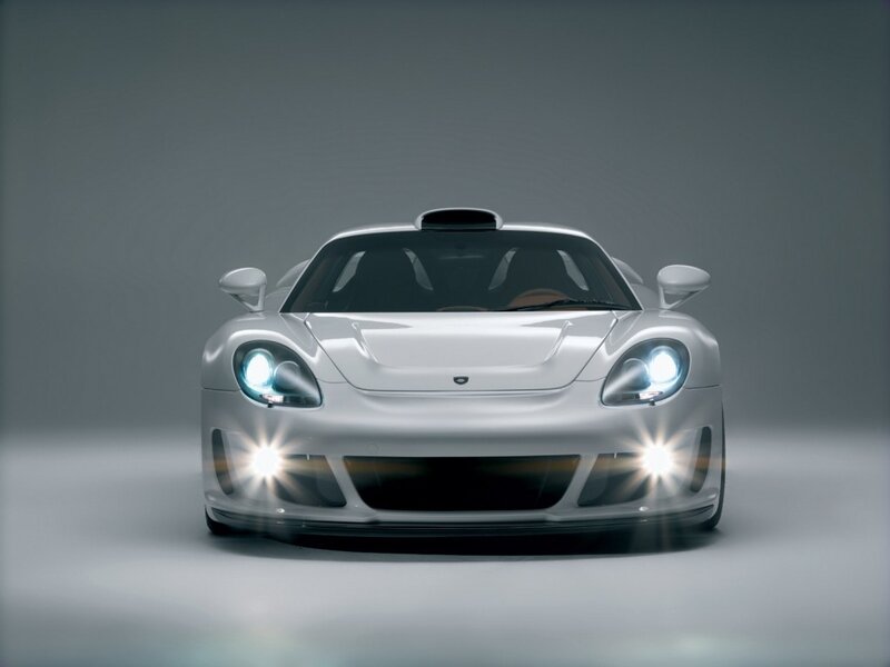 White sports car front view