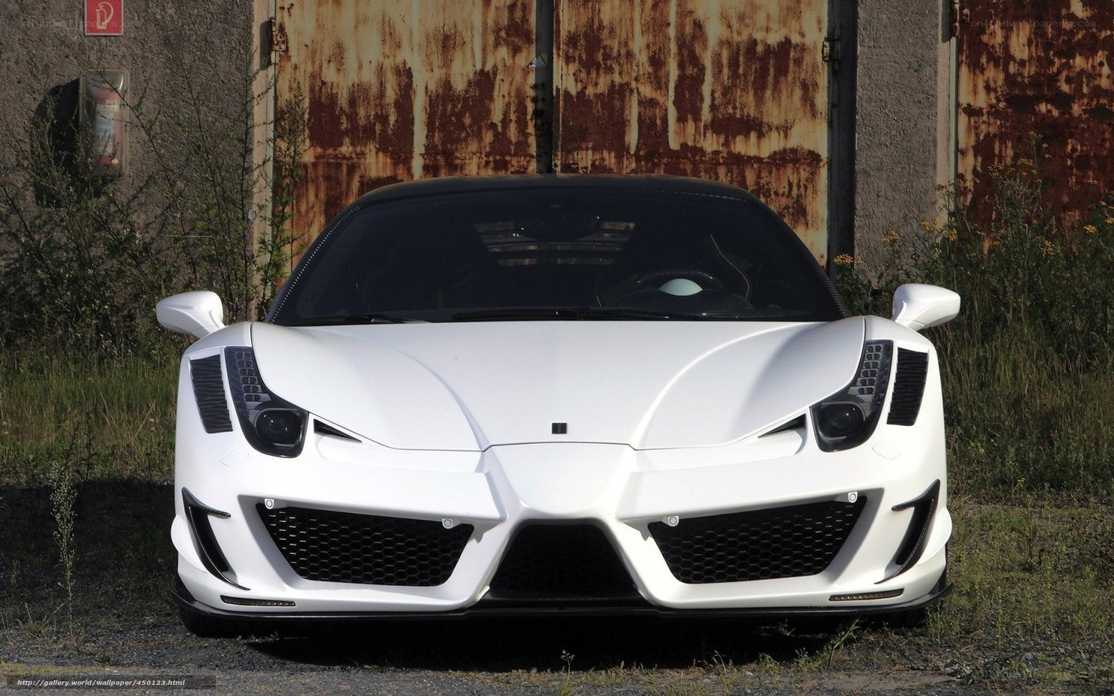 white sports car front view