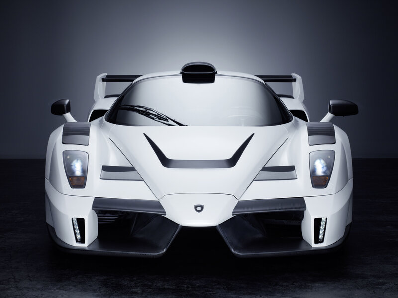 white sports car front view