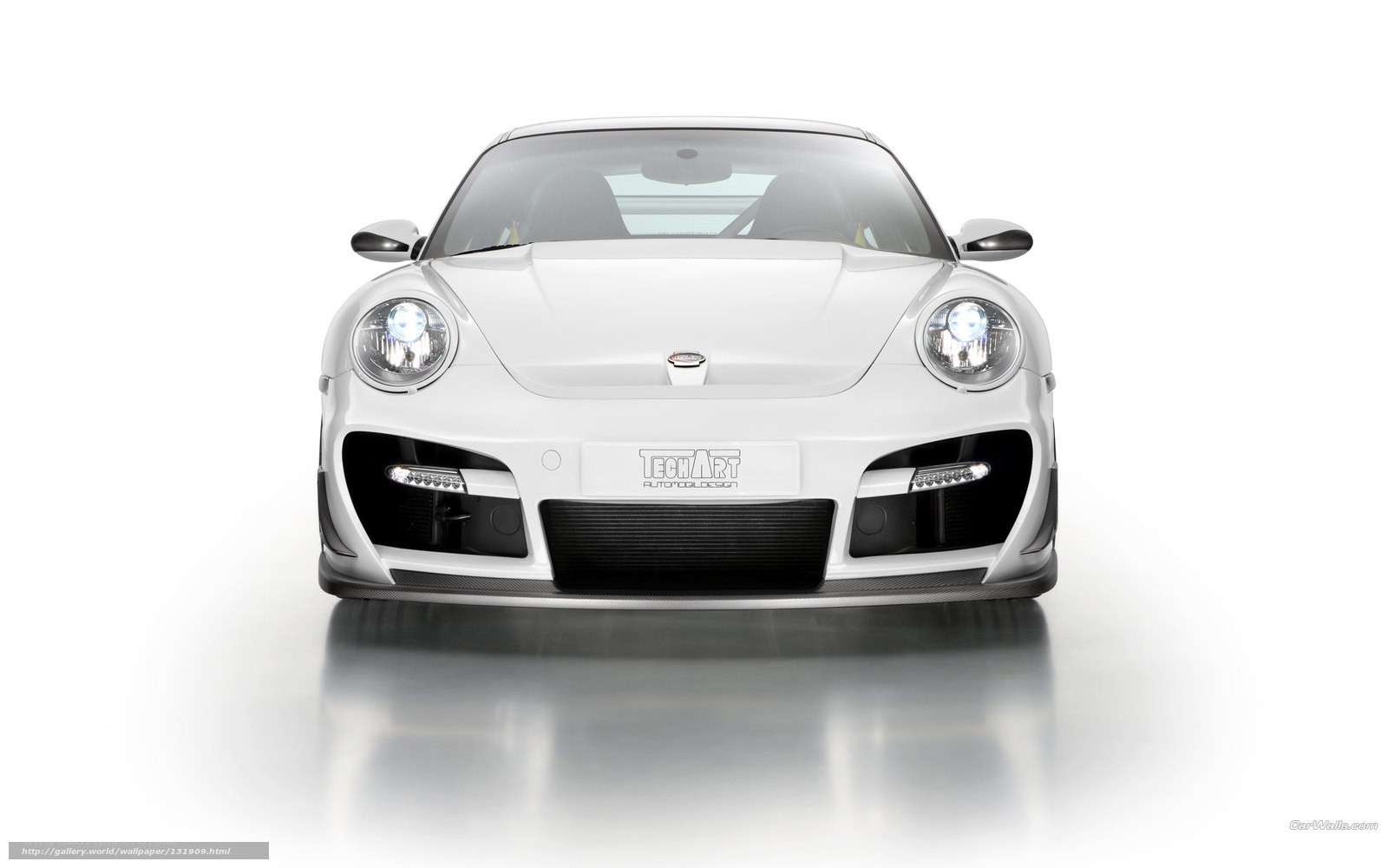 white sports car front view