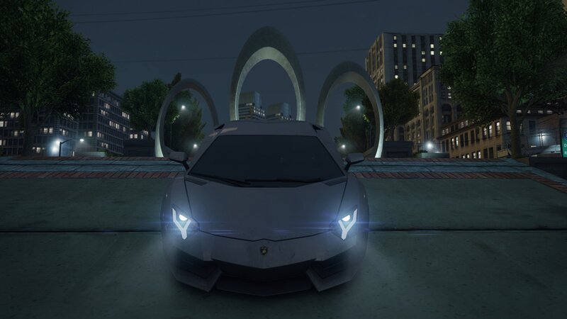 White Sports Car — Gray, Dark
