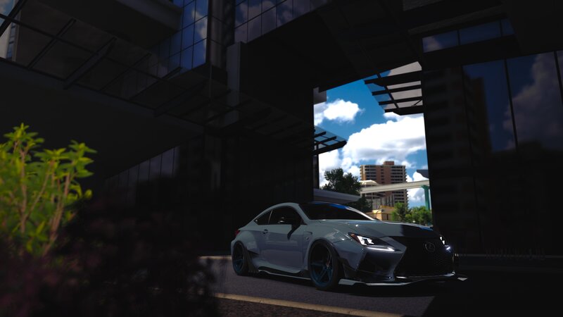 White Sports Car — Gray, Dramatic, Afternoon