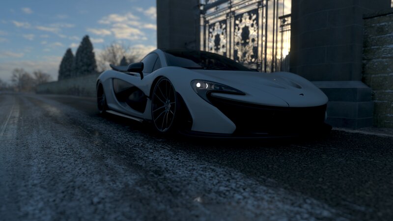 White Sports Car — Gray, Dramatic, Sunset, 3d Render