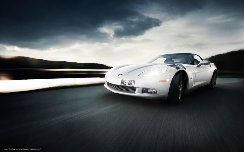 White Sports Car — Gray, Dramatic, Sunset