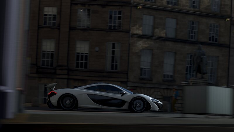 White Sports Car — Gray, Dynamic, Night