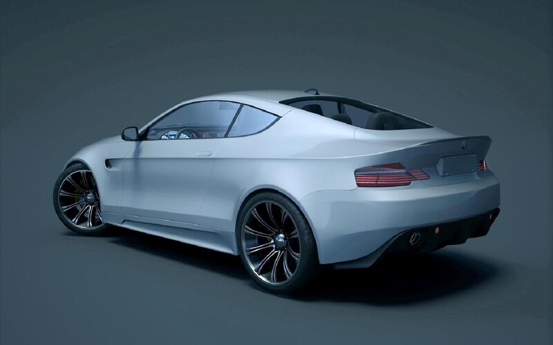 White Sports Car — Gray, Neutral