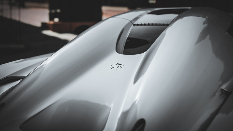White Sports Car Hood