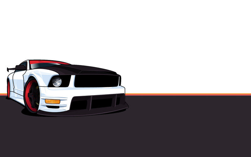 white sports car illustration