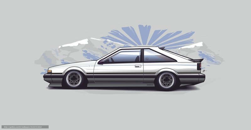 white sports car illustration