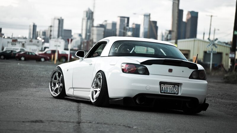 white sports car in city
