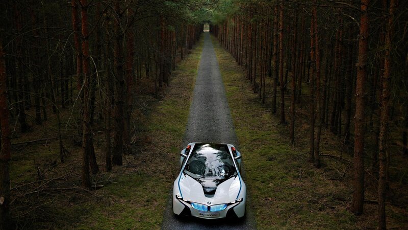 White Sports Car in Forest — Serene