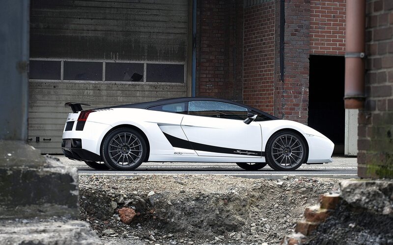 white sports car in garage