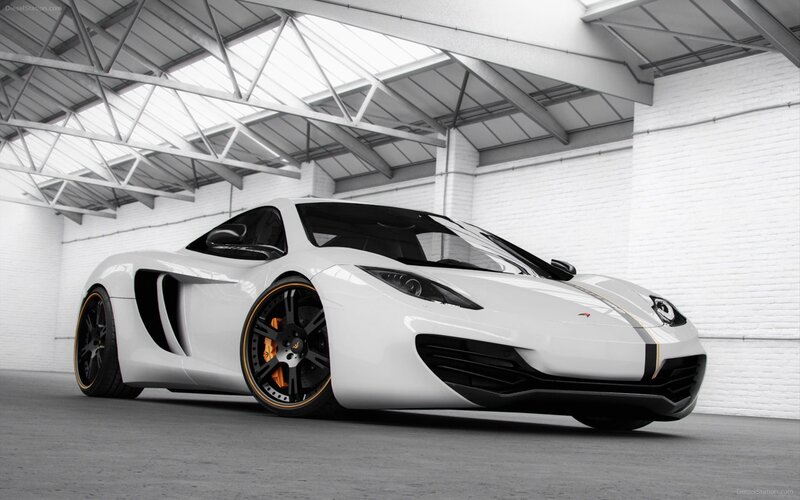white sports car in garage