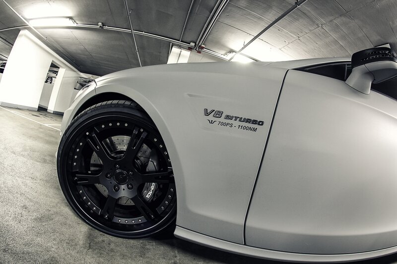 White sports car in garage