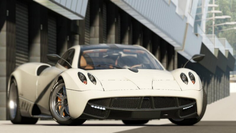 white sports car in garage