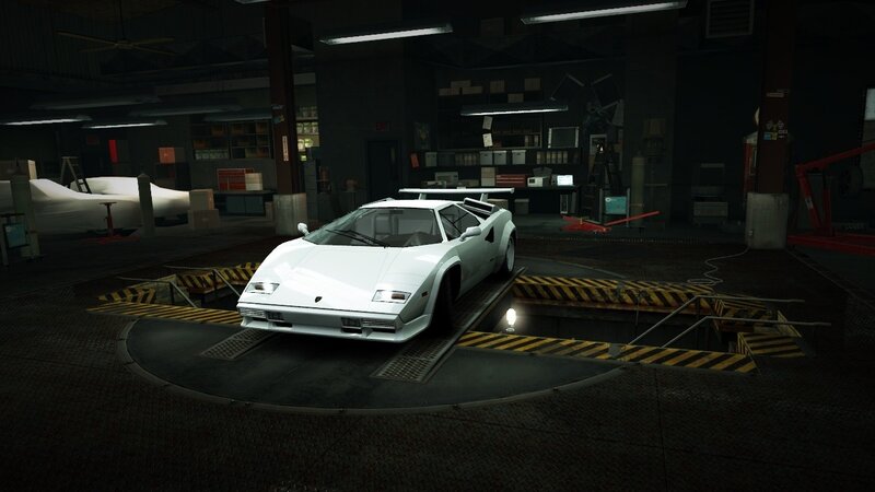 white sports car in garage