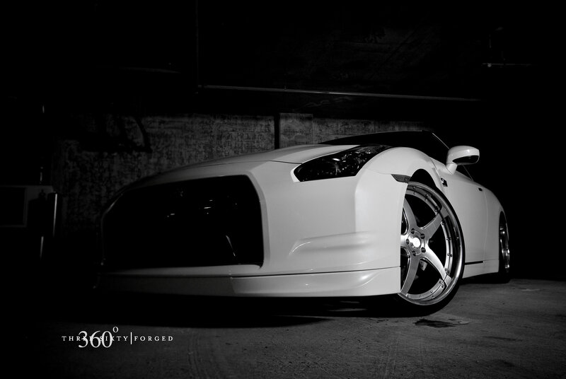 white sports car in garage