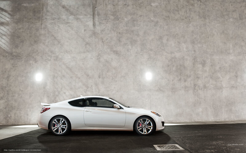 White sports car in garage