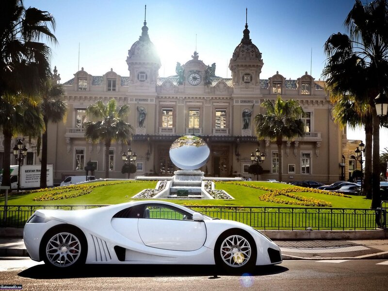White sports car in Monaco