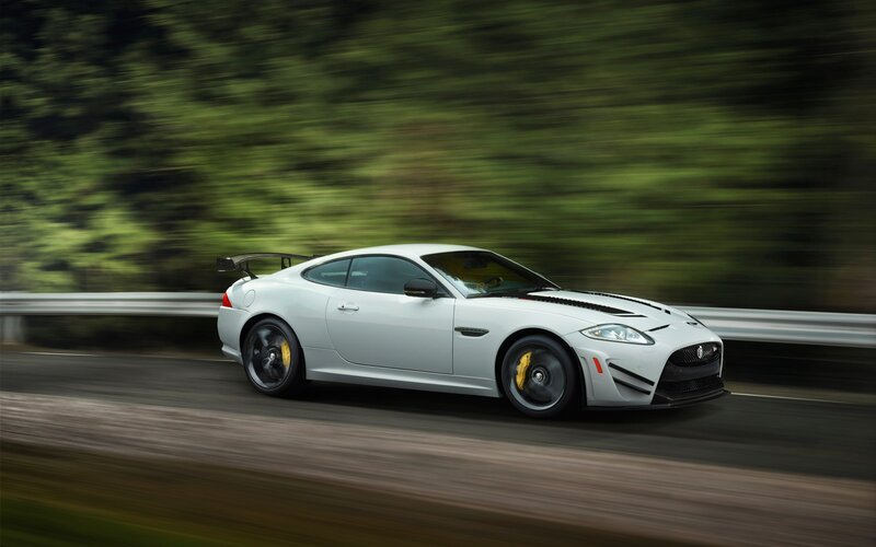 White sports car in motion