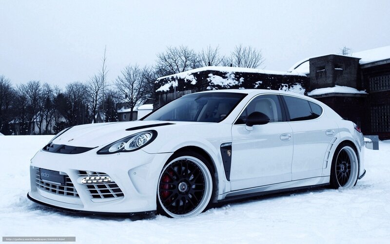 White Sports Car in Snow — Cold