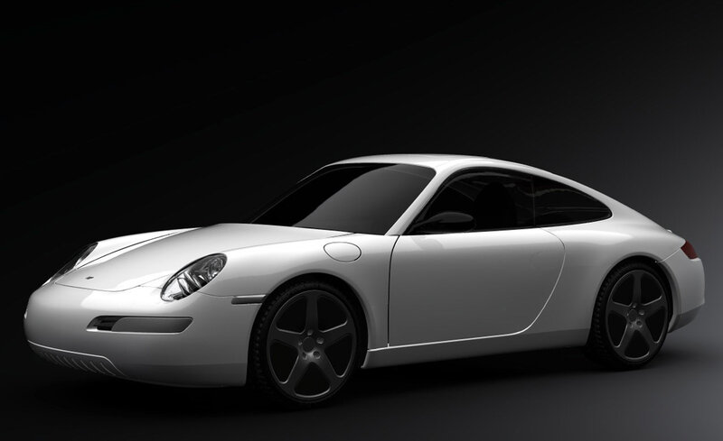 white sports car in studio