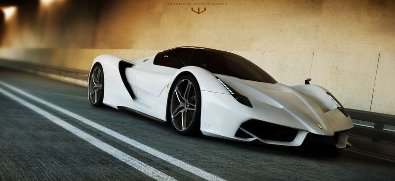 White sports car in tunnel