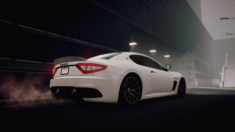 white sports car in tunnel