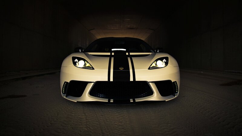 white sports car in tunnel