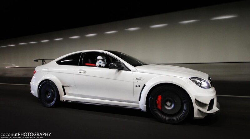 White Sports Car in Tunnel — Dramatic, Night
