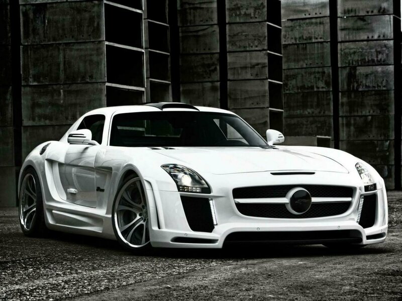 white sports car in urban setting