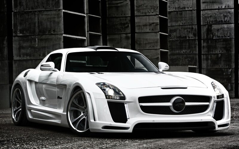 white sports car in urban setting