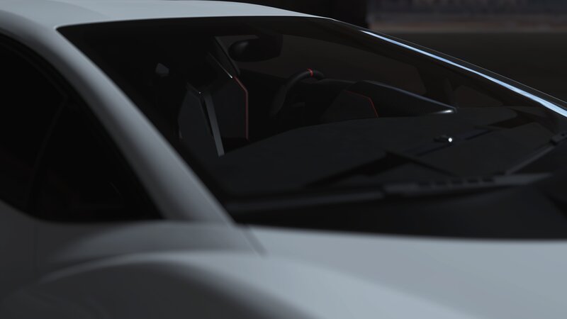 White Sports Car Interior — Dark