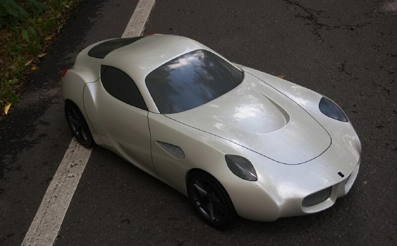White Sports Car Model — Neutral, Afternoon