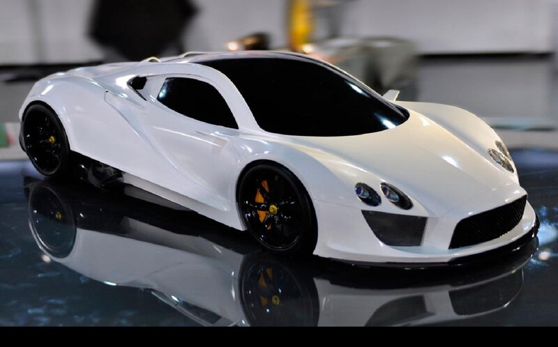 White Sports Car Model — Neutral