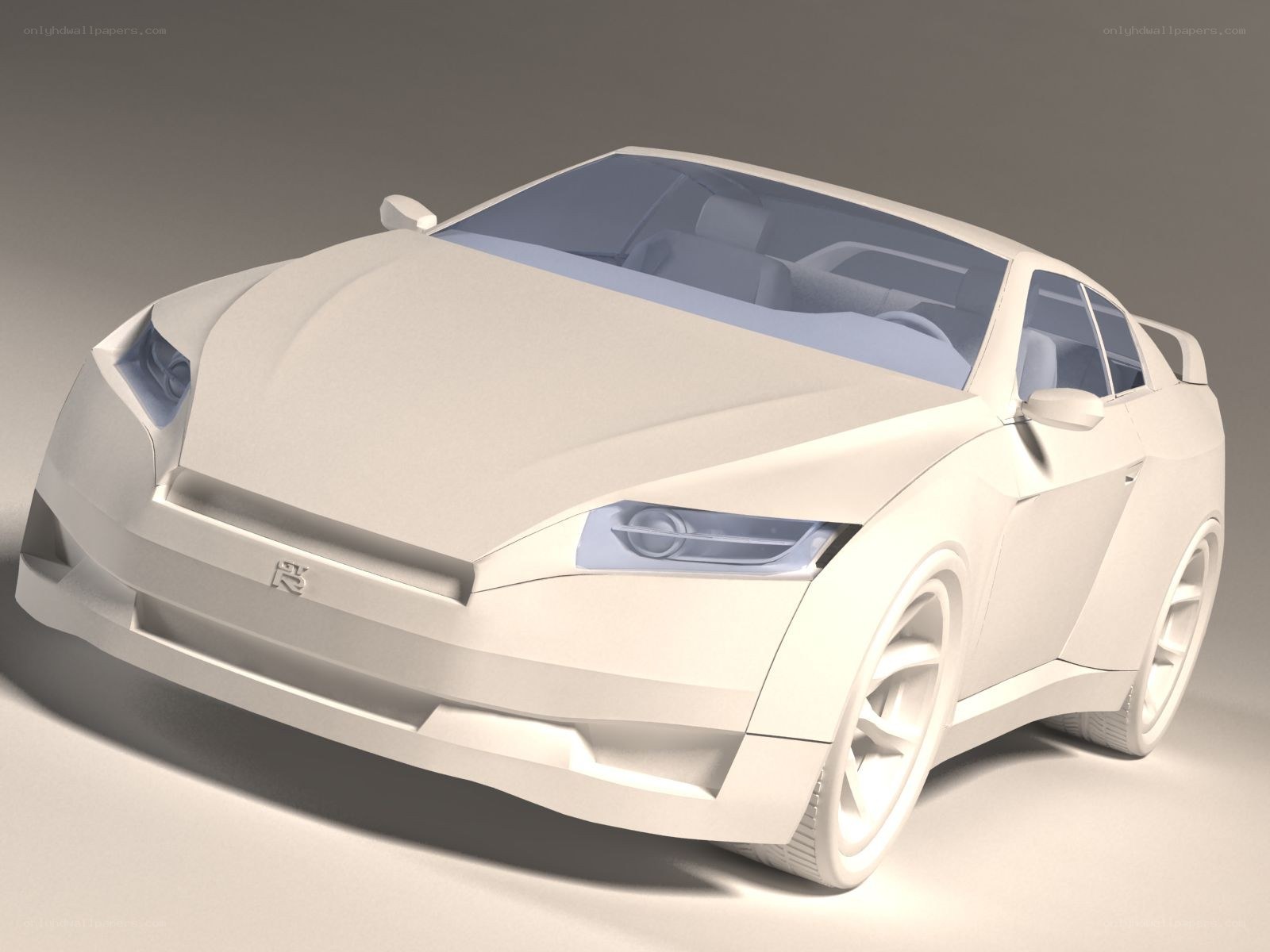 white sports car model