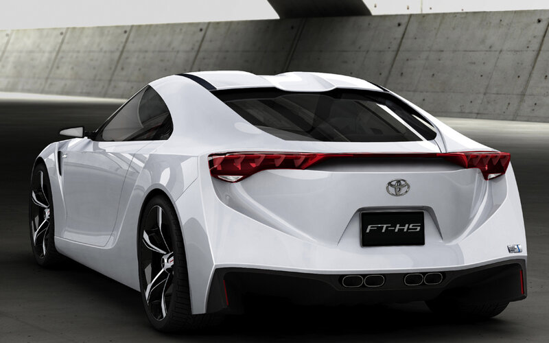 White Sports Car — Modern, 3d Render, Concrete Wall, Rear View