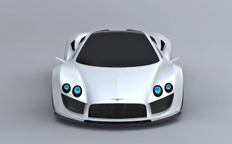 White Sports Car — Modern, 3d Render, Headlights
