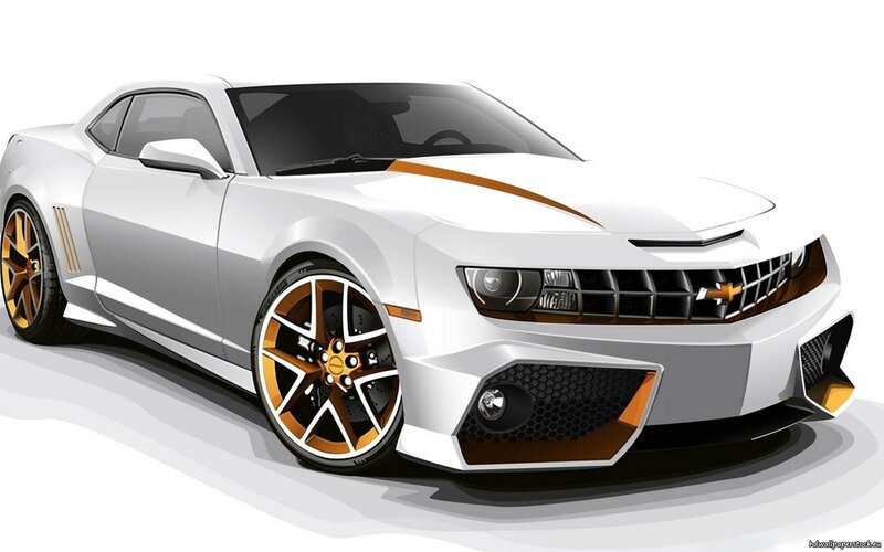 White Sports Car — Modern, Digital Art