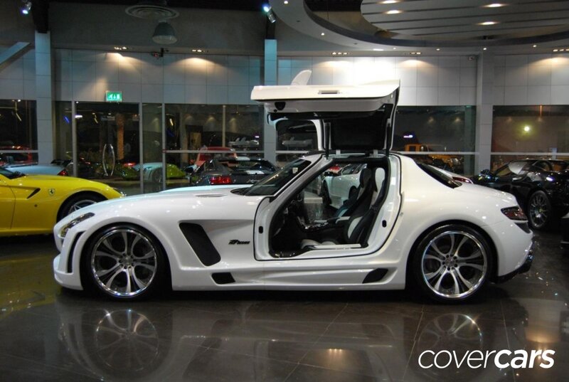 White Sports Car — Modern, Night